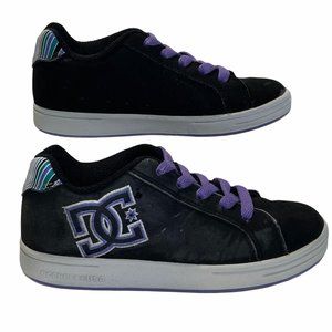 DC Court Graffik SE Black Purple Suede Shoes Sneakers Skater Streetwear 12 Youth